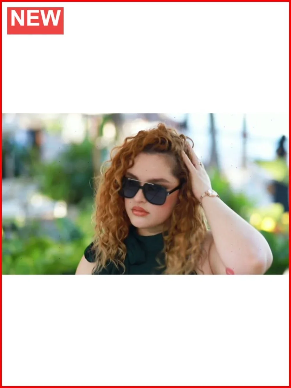 Oversized Aviator Sunglasses Retro Square Frame UV400 Protection